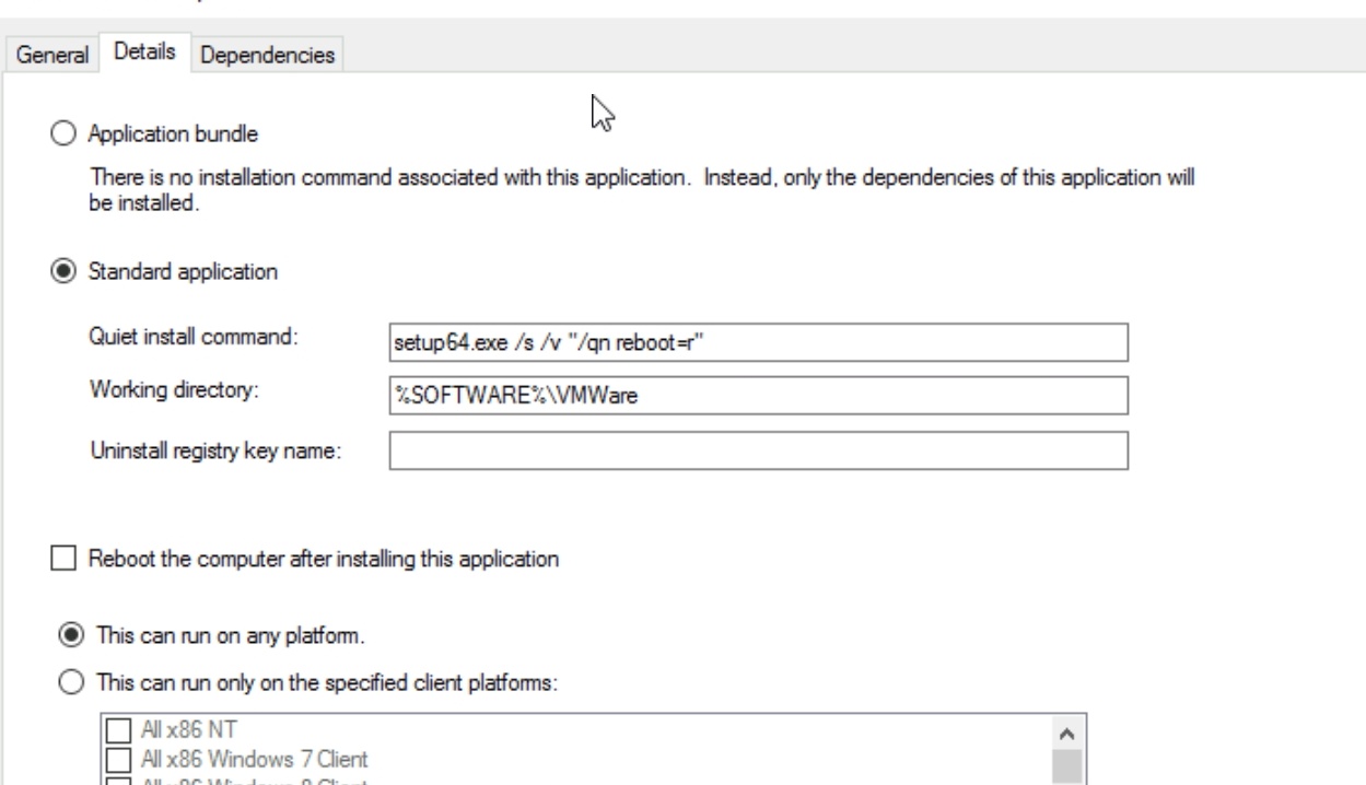 Silent installation flags for VMWare tools